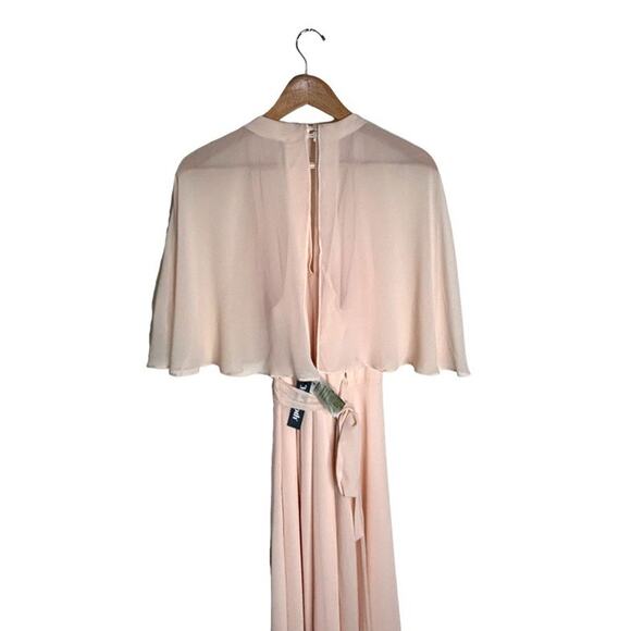 Modcloth Gown Blush Pink Chiffon Size Medium Wrap Dress Queen of Eden Maxi NEW - Picture 4 of 15